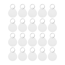 PATIKIL 20 Pcs Plastic Key Tags Sturdy Round White Sturdy Item Identifiers Label Stickers and Split Rings, White