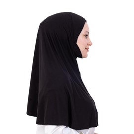 Prien Elegant Headscarf for Women, Muslim Hijab with Niqab, Islamic Scarf Women, Headscarves for Prayer Clothing, Ramadan, Abaya, black