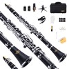 YANASON Bb clarinet for beginners, Bb nickel-plated 17-keys clarinet, suitable
