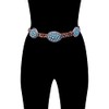 Wonderent Western Turquoise Bubble Metal Concho Leather Belt No.12 (Small,
