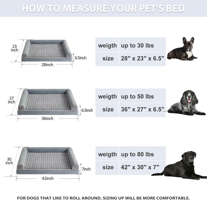 BFPETHOME Dog Beds for Large Dogs, Orthopedic Dog Bed for