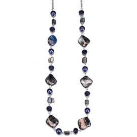 PEARL&CLUB Long Beaded Necklaces For Women - Sweater Chain Fashion Jewelry Necklace Gifts For Women(35-Navy blue)