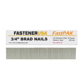 FastenerUSA 3/4" BRAD NAILS 18GA 316SS 500ct | MB18-34F