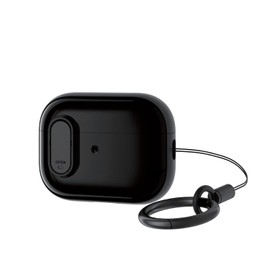 Elecom AVA-AP4TSLBK AirPods Pro 2 2nd Generation Case, Hybrid Case, PC + TPU Carabiner Included, Locking Function, Shock Absorption, TOUGH SLIM Lock, Magsafe Charging, Wireless Charging, Compatible
