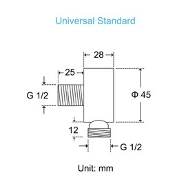Keymark Wall Supply Elbow, Brass Round Wall Mount Shower Hose Connector G 1/2″ Drop Ell Union Water Outlet for Handheld Hand Shower, Brushed Nickel