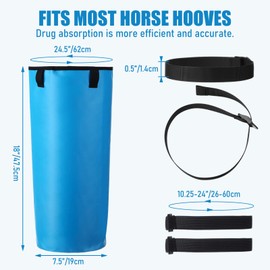 SilTriangle 4 Pcs Easy Use Hoof Soaking Boot for Horse Soaker Bag, Hoof Care Treatment with EVA Pad and 2 Elastic Bands, 2 Pairs Hooves Care Treatment Bucket for Common Equine Hooves Ailments Problems