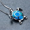 Opal Sea Turtle Necklace Earrings Set for Women Hypoallergenic Delicate