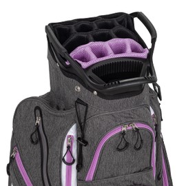 Founders Club Franklin Golf Bag -Riding - Bag Rain Cover -Push Cart Base -Light Weight -15 Way Full Length Divider-External Putter Tube-Embroidery Panel-Lavender