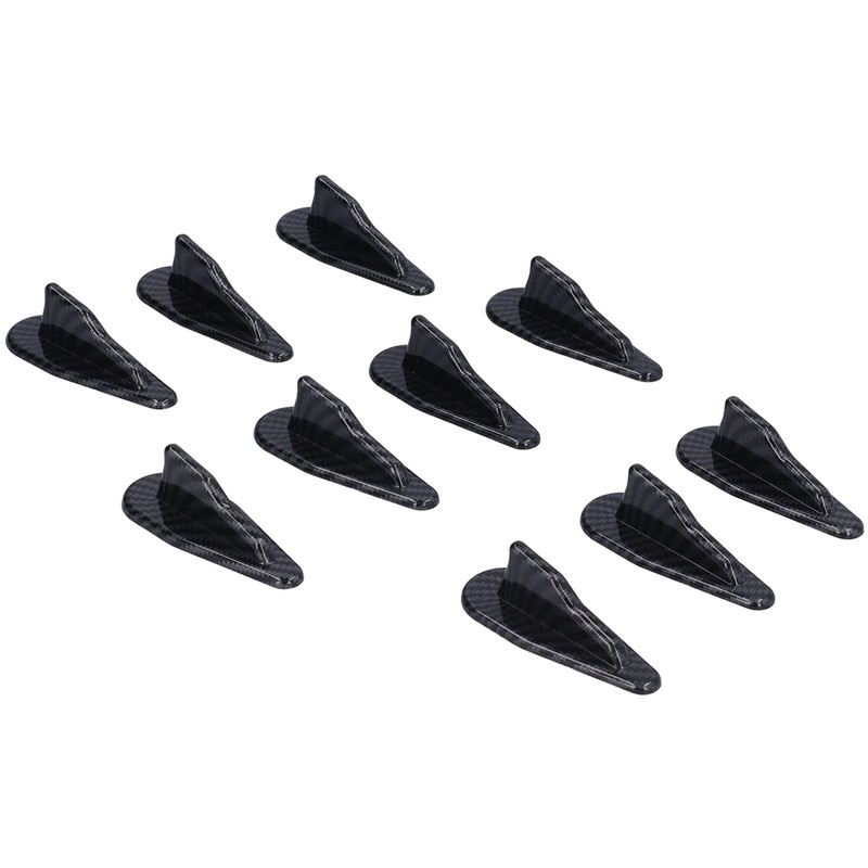 10PCS Shark Fin Kit Spoiler Wing Set with Carbon Fiber