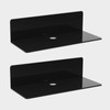 efuturetime® 2 x Wall Shelves, Black Acrylic, 23 x 9.5