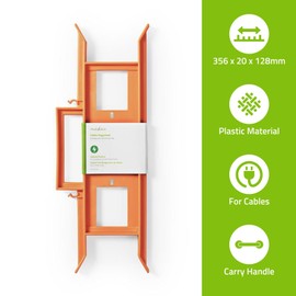 NEDIS H Frame Cable Organiser Carrier Holder - Keeps Your Cable Tidy and Tangle Free - Ideal for Christmas Lights, Extensions Leads, Garden Tool Wires - Orange