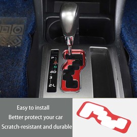 KELEIMAI Car Accessories Fit for Toyota Tacoma 2011-2014 Aluminum Alloy Car Red Control Gear Track Panel Cover Trims Stickers (Red) Aluminum Alloy 1 PC