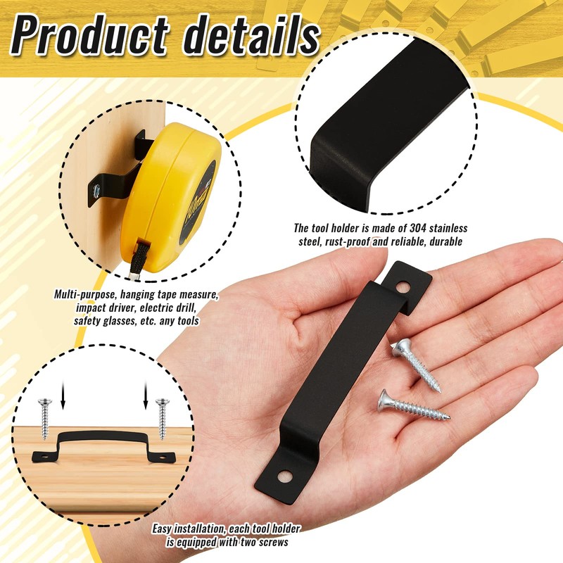 12 Pcs Tape Measure Clip Tape Measure Holder Bench Belt