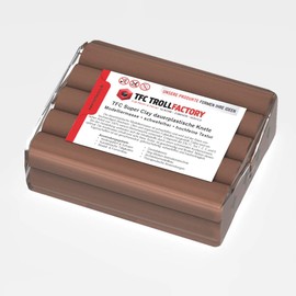 TFC SuperClay I Permanent Plastic Clay I Modelling Clay I Made from High-Quality Waxes (100% Beeswax) and Oils I Brown 500 g