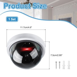 PATIKIL Fake Security Camera, Dummy Dome Cameras with Flashing Red LED Light & Screw for Indoor & Outdoor Home Business, White