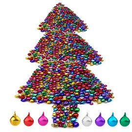 500 Pcs Mini Jingle Bells for Crafts, FUKPO Colourful Small Bells Christmas Bells Decorations, Metal Tiny Bells Gold Silver Red(6mm/8mm/10mm, 6 Colors) for Festival Jewelry Making DIY Pet Collar