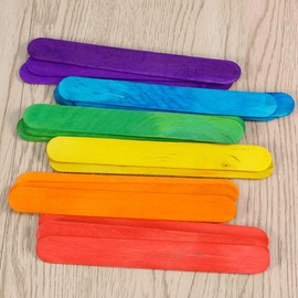 rosenice Craft Woods 150 Pieces Colourful Ice Stick Wooden Spatula DIY Sticks for Crafts Creative Crafts