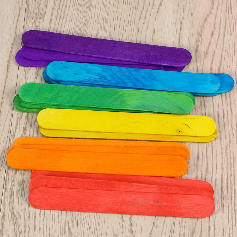 rosenice Craft Woods 150 Pieces Colourful Ice Stick Wooden Spatula