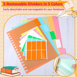 ihaspoko ihaspoko A5 Spiral Notizbuch Liniert, 300 Blatt 100GSM, mit 5 Fächern Und Herausnehmbaren Trennblätter, PVC-Cover, ideal für Schule, Büro, Arbeit und Alltag, 15.8 x 21.5 cm (Rosa)