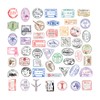 Passport Stamp Stickers, Set of 50, Visa Stamp, Water-Resistant Stickers,