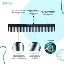 Roots - Professional Hair Comb - Wide Tooth Comb - Salon Comb