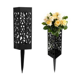 2 Pack Cemetery Vases for Grave, Cemetery Grave Vase with Spikes, Floral Holder Vases Headstone Flower Vase for Outdoor Memorial Cemetery Gravestone Decoration