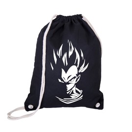 GIOVANI & RICCHI Gym Bag Black Super Vegeta Goku Blue Hair Fitness Bag Saiyan, black, Rucksack