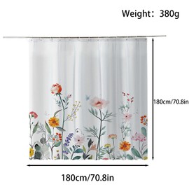 FAIRYGATE Extra Long Shower Curtain Waterproof Anti Mould Proof Fabric Bath Curtains Bathroom 72 x 72 Inch Colorful B9808