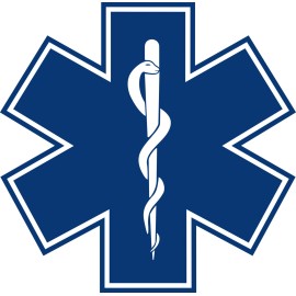 Awareness Vinyl 5 " STAR OF LIFE Blue White Vinyl Decal Sticker Rescue Fire EMT EMS ambulance