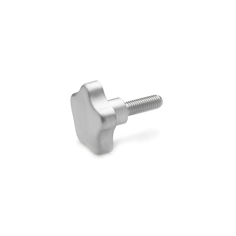 Ganter Normelemente Stainless Steel Star Grip Screw GN 5334-40-M8-20 Matt