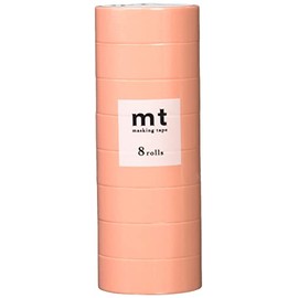 Kamoi Kakoshi MT08P188R Masking Tape, 8 Ps, Width 0.6 inches (15 mm) x 26.4 ft (7 m), 188 Salmon Pink