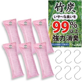 Everyday Good Quality Shoe Deodorizing Deodorizer Bamboo Charcoal [Deodorizing Power Over 99% Verified by Domestic Inspection Agencies] Bamboo Charcoal Packs, 2.6 oz (75 g) x 6 Pieces, Includes 6