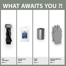 ASA Techmed Bleeding Control Kit with Tourniquet and Bag - Hemorrhage Control Kit for Preppers, Campers, Hunters, Climbers - Emergency Bleeding for Outdoor Adventures, First Responders