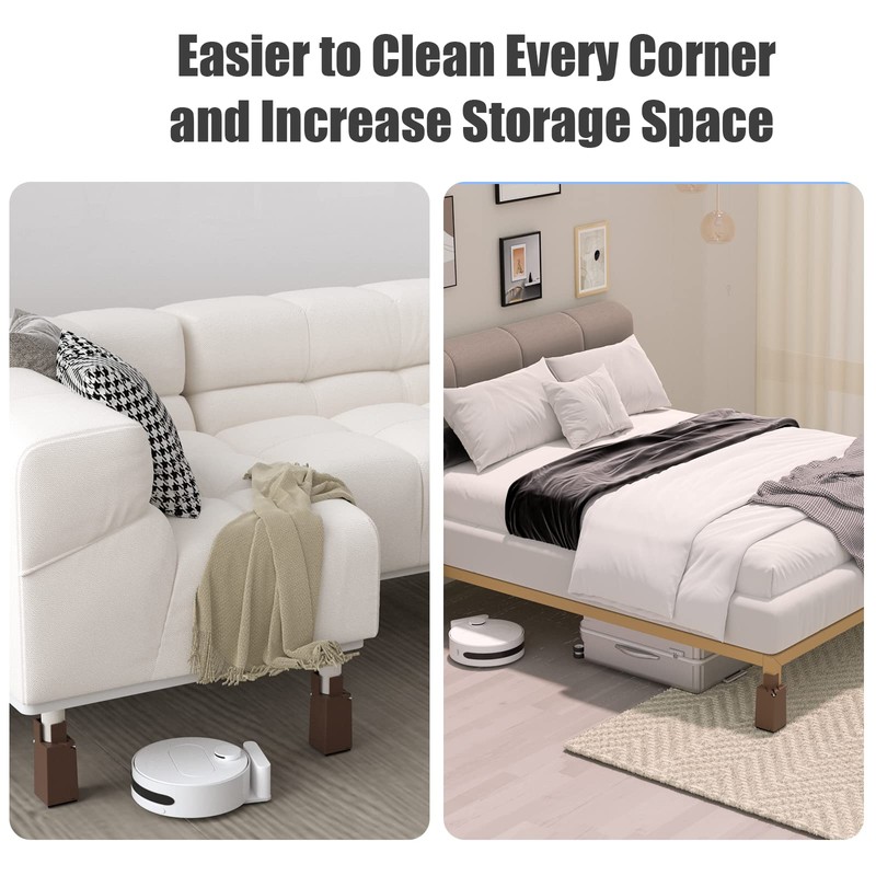 Sephyroth Adjustable Bed Risers Furniture Risers 4Pack with Screw Clamp