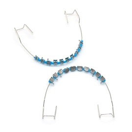 1 Pack Temporary Tooth Decoration with Metal Wires,Metal Bracket and Orthodontic Ligature Ties,props for dental students to practice (Blue)