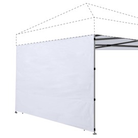 Joramoy Instant Canopy Sidewall 10×10 for Pop Up Tent, Waterproof Sunwall for Straight Leg Canopy with UV Protection, 1 Pack Side Panels Only(10×10, White)