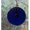 Cobalt Blue Flower Handmade Up-Cycled Bottle Bottom Sun Catcher Ornament