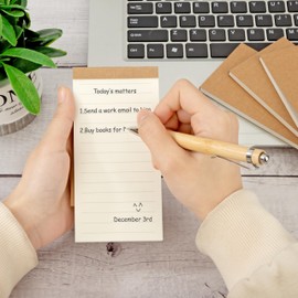 Niboken Notizbücher, Kraft Notizbuch Klein, Mini Notizblock, Horizontale Linie,To-do-Liste Classic Kladde, zum Abreißen Notizblöcke 50 Seiten, Schreibblock für Büro Schule Reisen (10 Bücher)