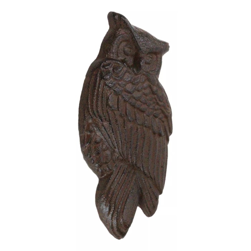 Cast Iron Metal Rustic Country Forest Nocturnal Owl Bird Door