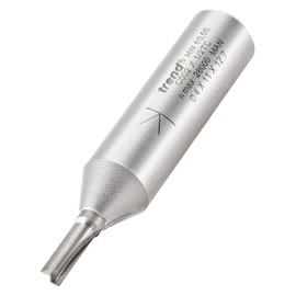 Trend CraftPro Straight Two Flute Router Cutter Bit, 1/2 Inch Shank, 4mm Cut Diameter & 11.1mm Cut Length, Tungsten Carbide Tipped, C002X1/2TC