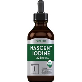 Piping Rock Nascent Iodine Drops Organic | 2 fl oz | Liquid Vegan Supplement | Non-GMO, Gluten Free