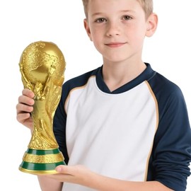 Aumyhome 13cm World Trophy Replica Resin Soccer Trophies Collectibles Sports Fan Gold Children's Competition Awards