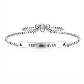 SOUSYOKYO Mimi Bracelet Jewelry - Best Mimi Ever - Fashional Mimi Present for Women, to My Mimi Valentines Day Birthday Gifts for Grandma