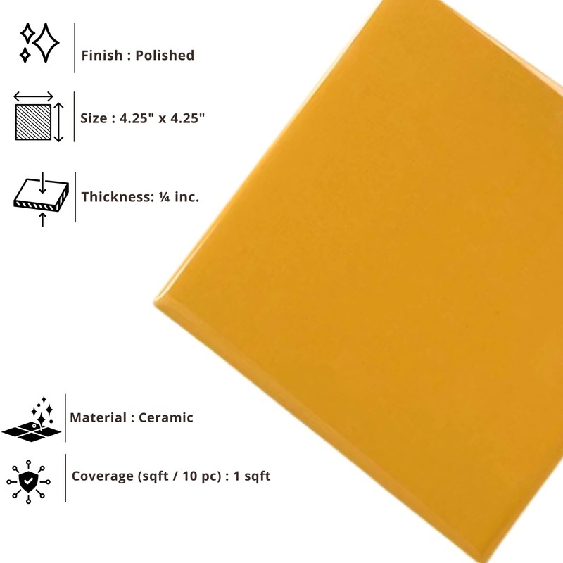 4 in Ceramic Tile Gloss 4 1/4" Box of 10