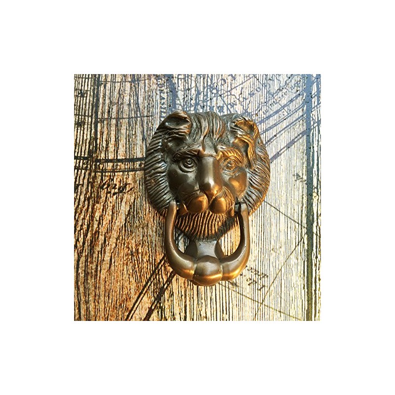 Antikas - Door Knocker Brass Lion - Front Door Knocker