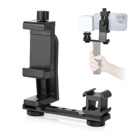 UTEBIT Phone Holder with Extension Rod 3 Port Cold Shoe Mount for DJI Osmo Pocket 3 Adapter Tripod Microphone Flash Light