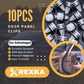 Rexka 10pcs Door Trim Panel Retainer Clip for Ford W713297-S300 C-Max Edge Escape Explorer F-150 Mustang Focus Flex Fusion Taurus Lincoln MKC MKX MKZ
