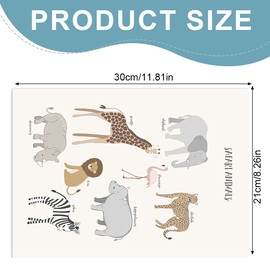 DLPRK Animal Poster, Nursery Poster, Children's Early Learning Digital Baby Room Nursery Poster, Baby Room Decoration