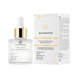 Vitamin Infused Rejuvinating Facial Serum With SPF- Anti aging formula- Brighten Skin- Even skin tone- Advanced hydration- Multi action serum- Vitmain infused- Nourish skin- Collagen and Elastin production- Reduce pores and fine lines- Calm stressed skin