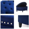 Joveco Storage Bench Half Moon PU Leather Button Tufted Ottoman